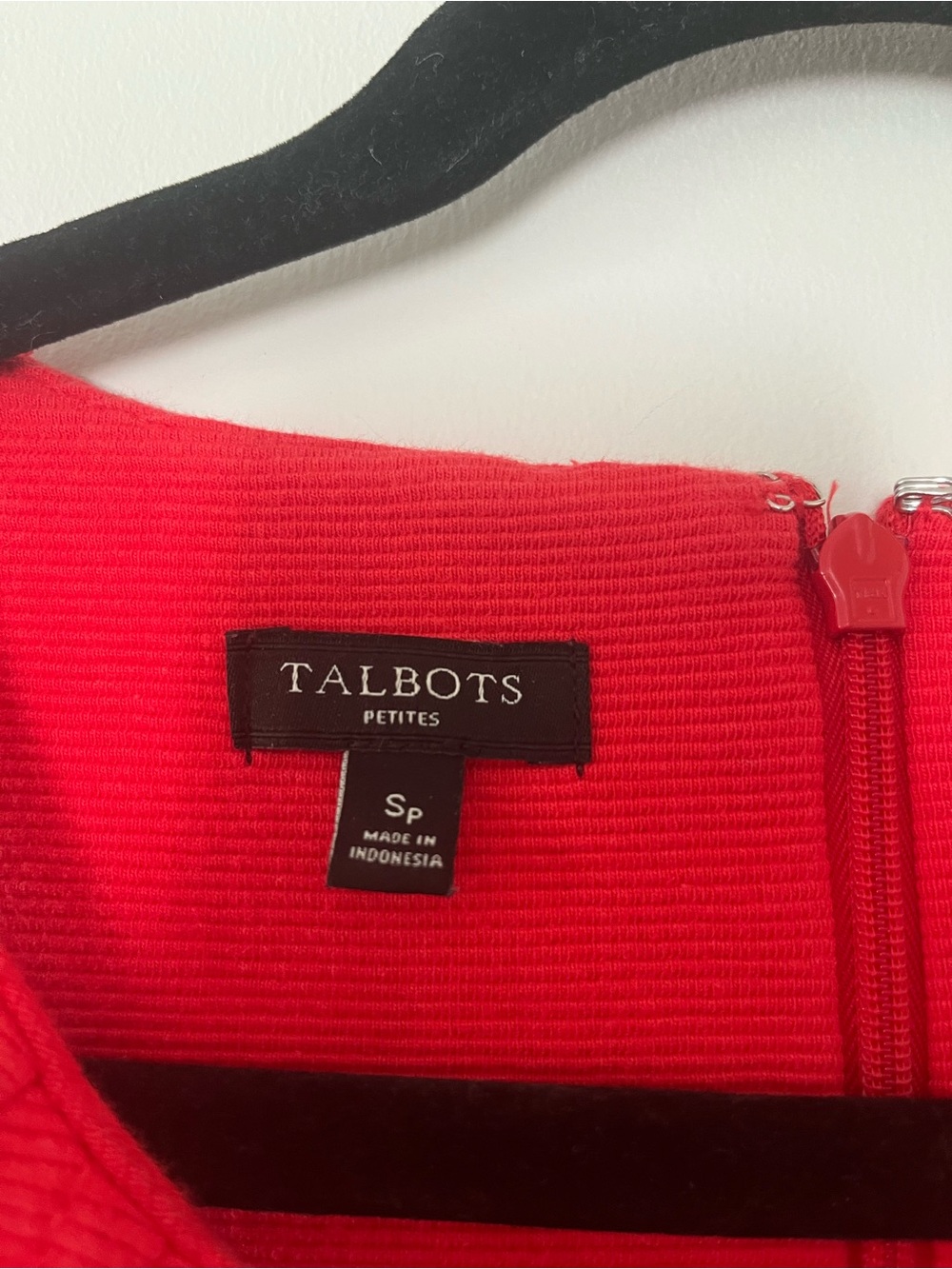 Talbots Red Fit & Flare Mini Dress Small Petite Office Work Business Casual - Picture 2 of 7